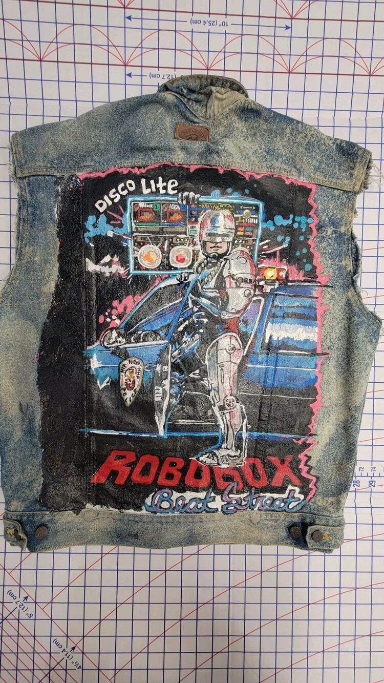 Marlboro Country Store Denim Vest Mens M With New Orleans Artists Painting